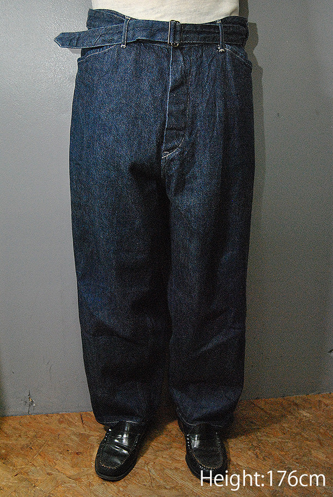 comoli ベルテッドデニム COMOLI (コモリ) デニム ベルテッド パンツ [NAVY]