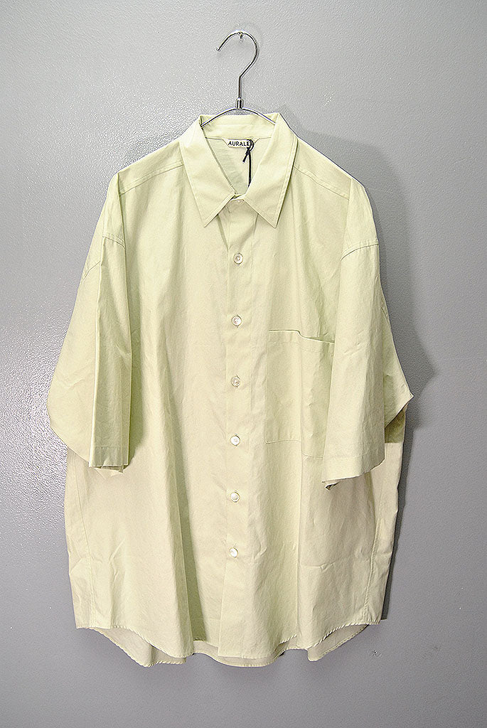 AURALEE WASHED FINX TWILL BIG HALF SLEEVED SHIRT
