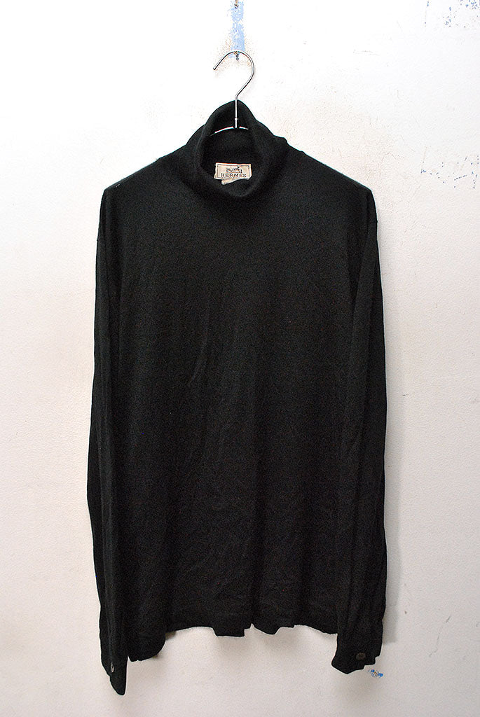 HERMES ニット【タートルネック】【サイズМ】カシミヤ80%×シルク20% HERMES カシミアシルクタートルネックニット