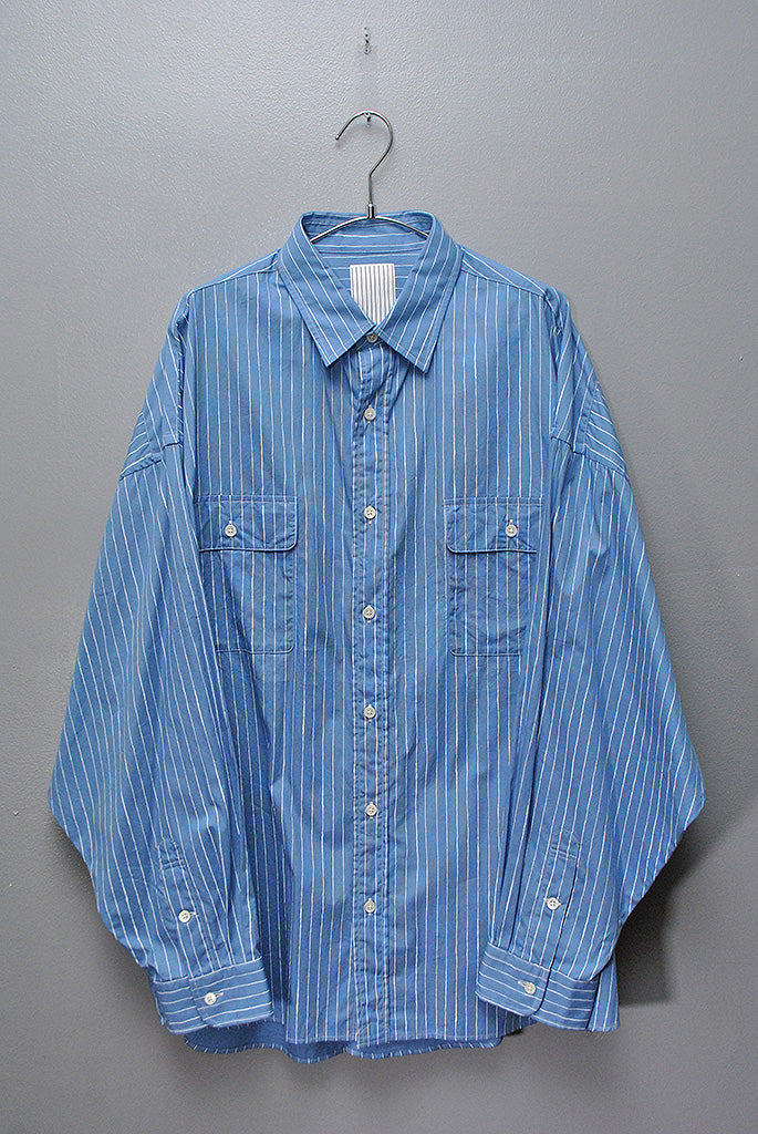 S.F.C SFC SHIRT オーバーサイズストライプシャツ ブルー S.F.C SFC SHIRT オーバーサイズストライプシャツ ブルー
