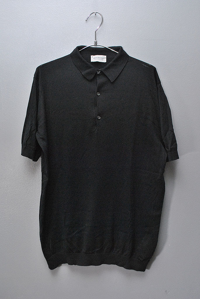 JOHN SMEDLLEY シーアイランドコットン コットンニットポロシャツ 黒 JOHN SMEDLEY ジョンスメドレーシーアイランドコットンニット