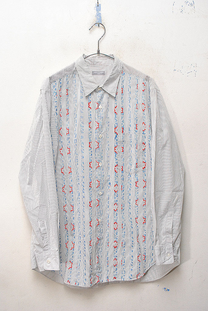 COMME des GARCONS SHIRT フラワープリントストライプシャツ