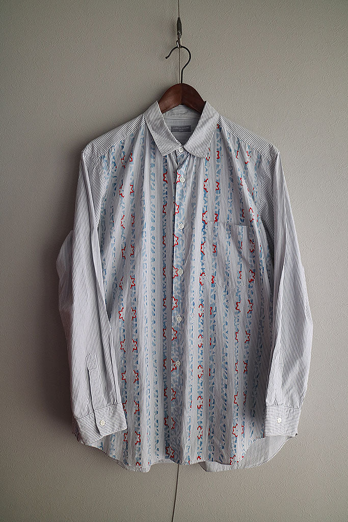 COMME des GARCONS SHIRT フラワープリントストライプシャツ