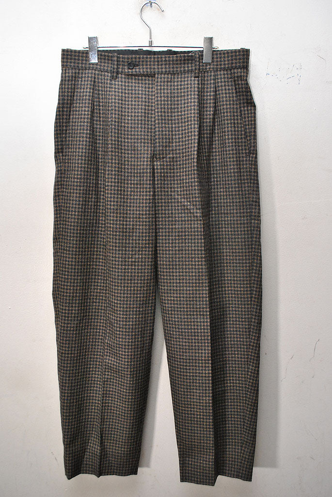 SCYE Shetland Wool Tweed Pleated Trousers