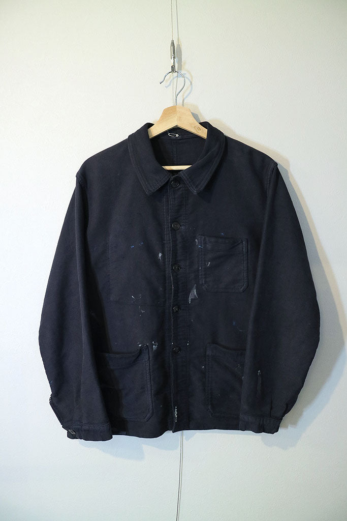 French Vintage Black Moleskin Jacket