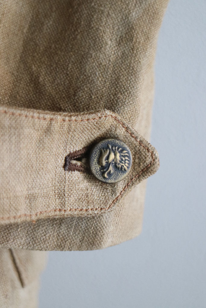 40's French Vintage Linen Hunting Jacket