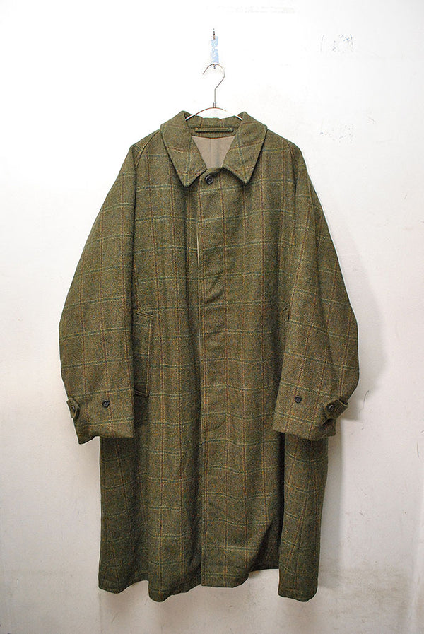 A.PRESSE Tweed Balmacaan Coat