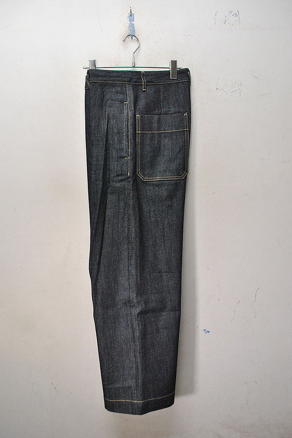 STUDIO NICHOLSON PYAD DENIM SUEDE HEAD SLACK