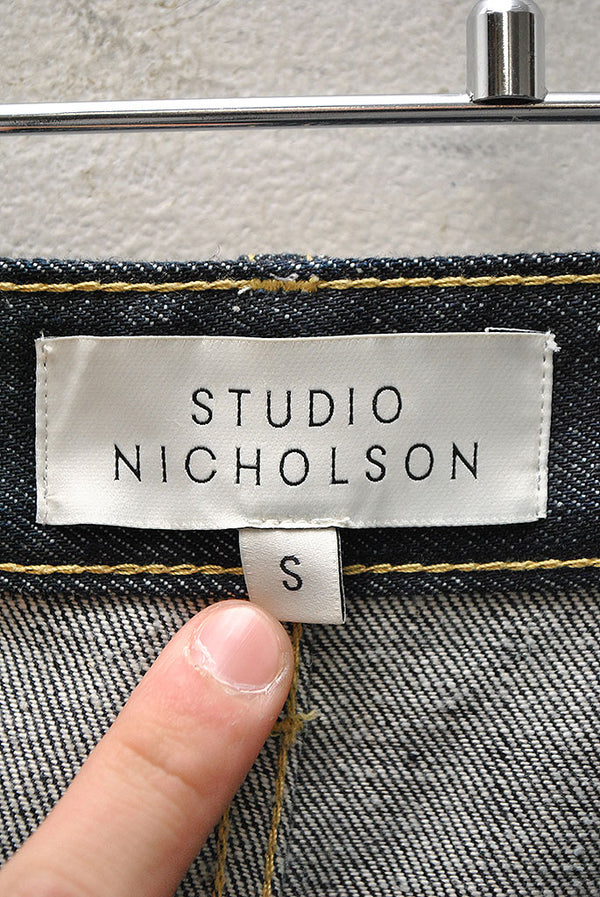 STUDIO NICHOLSON PYAD DENIM SUEDE HEAD SLACK