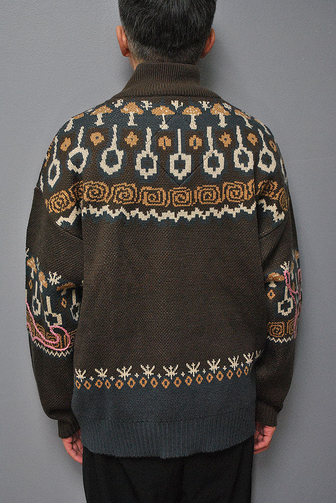 P.A.M MIRAGE FAIRISLE ZIP THRU KNIT