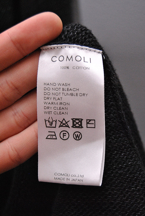 COMOLI 7Gコットン ニットカーディガン