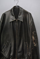 COMOLI レザー ジップブルゾン