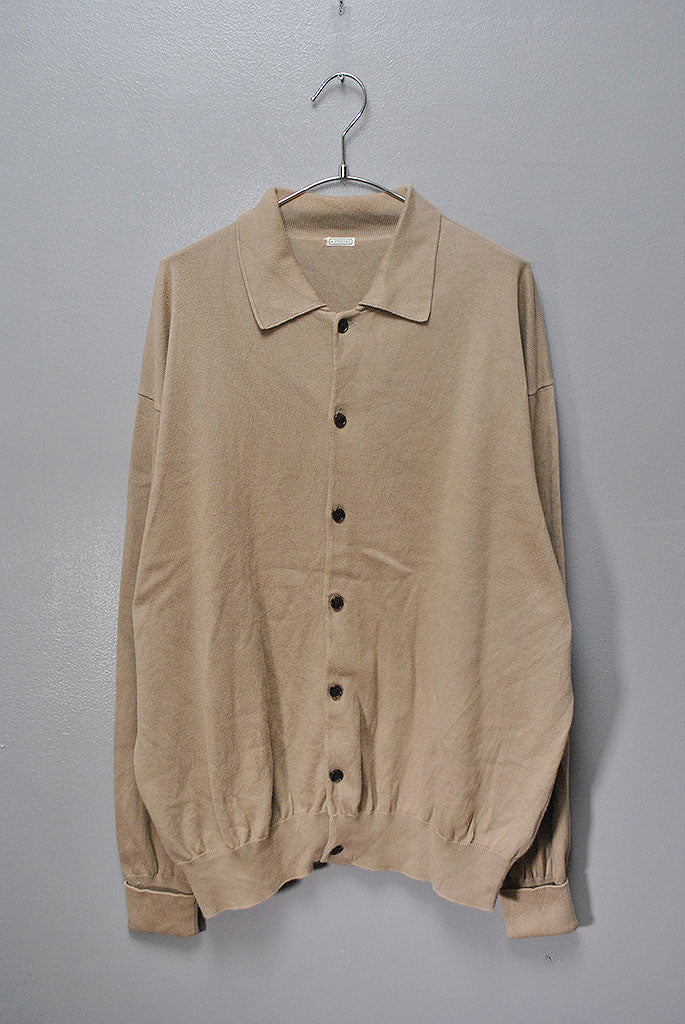 A.PRESSE Cotton Knit Polo Collar Cardigan