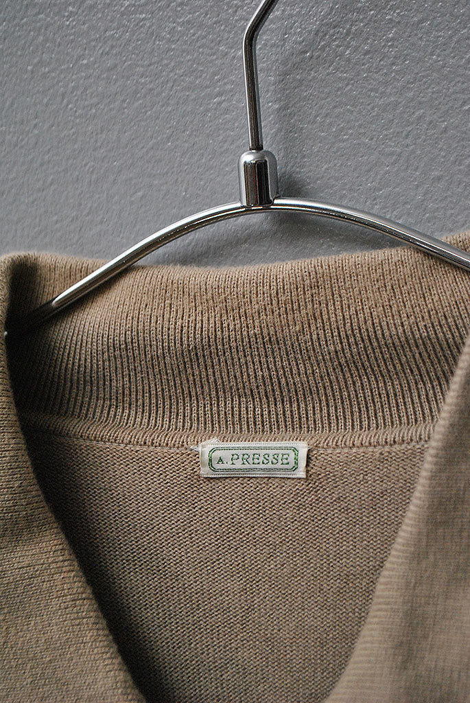 A.PRESSE Cotton Knit Polo Collar Cardigan