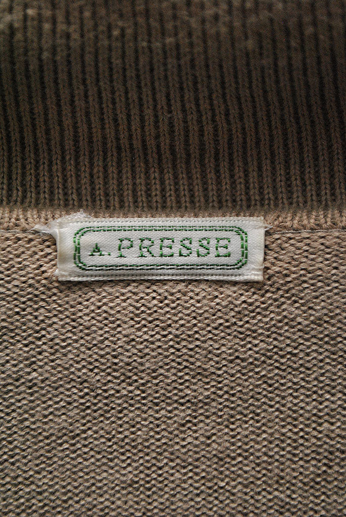 A.PRESSE Cotton Knit Polo Collar Cardigan