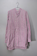 HEUGN Stripe Rob コットンオルタネイトストライプバンドカラーシャツ