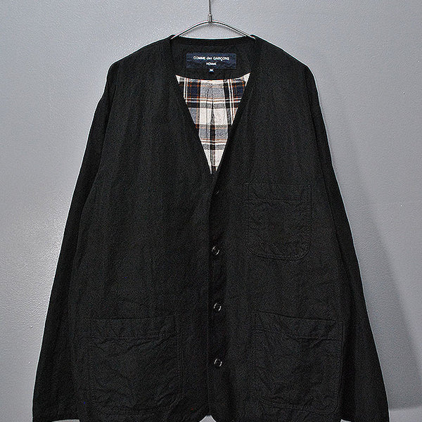 COMME des GARCONS HOMME コットンラミーノーカラージャケット