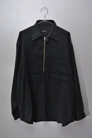 COMOLI カシミア和紙ハーフジップシャツ