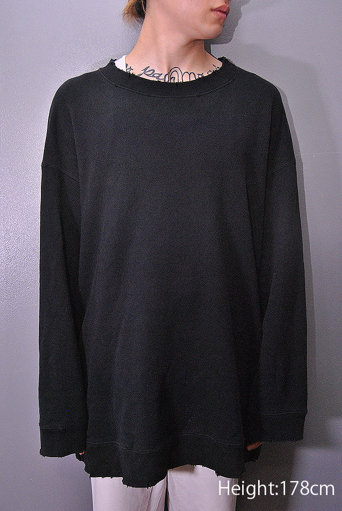 UNDERCOVER ダークグレー ダメージ加工スウェット UNDERCOVER オーバーサイズ ダメージ加工スウェット
