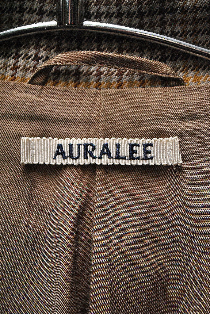 AURALEE WOOL SERGE CHECK ZIP-UP BLOUSON