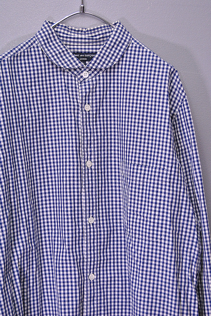 COMME des GARCONS HOMME ラウンドカラーチェックシャツ