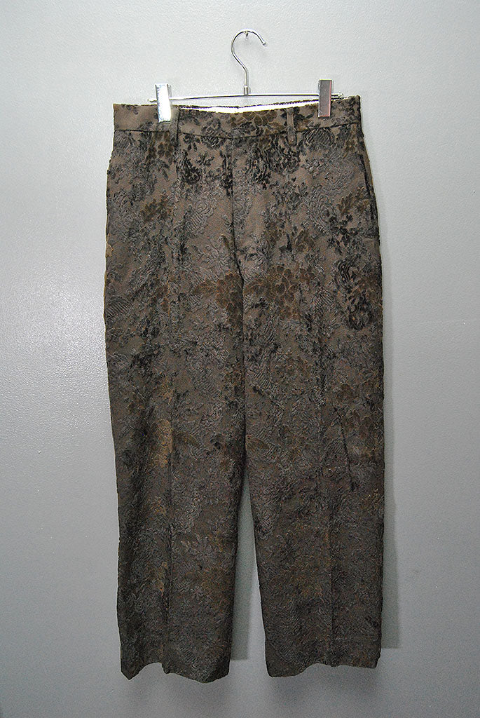 Sasquatchfabrix. FLOWER VELVET WIDE SILHOUETTE SLACKS
