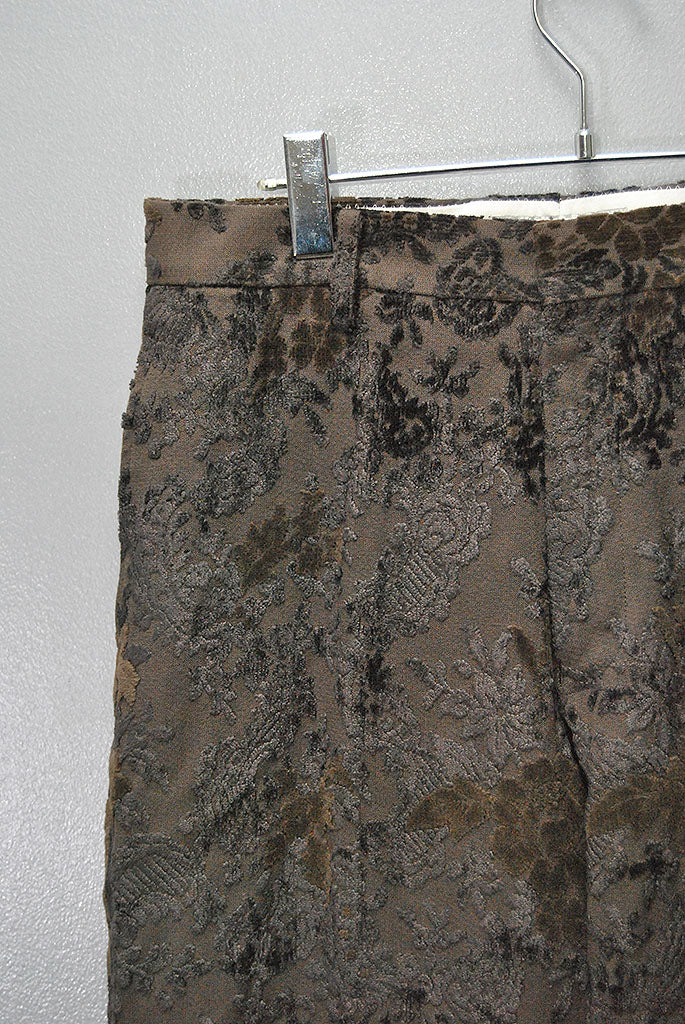 Sasquatchfabrix. FLOWER VELVET WIDE SILHOUETTE SLACKS
