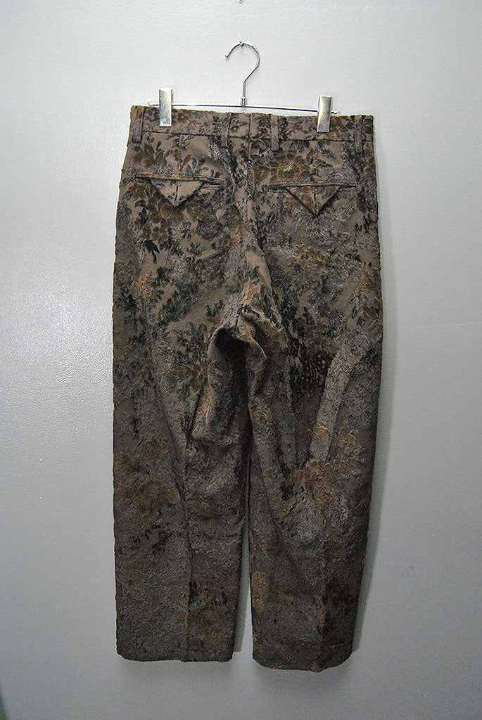 Sasquatchfabrix. FLOWER VELVET WIDE SILHOUETTE SLACKS