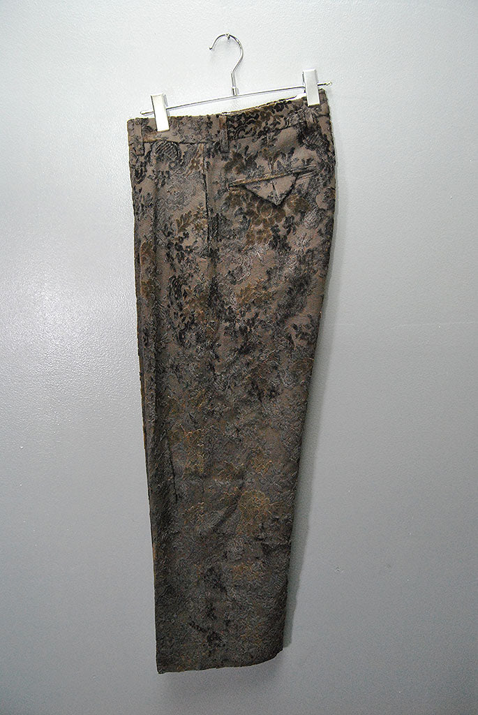 Sasquatchfabrix. FLOWER VELVET WIDE SILHOUETTE SLACKS