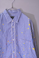 COMME des GARCONS HOMME スプラッターチェックシャツ