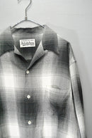 WACKO MARIA OMBRE CHECK OPEN COLLAR SHIRT