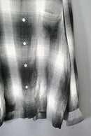 WACKO MARIA OMBRE CHECK OPEN COLLAR SHIRT