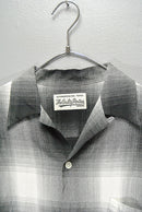 WACKO MARIA OMBRE CHECK OPEN COLLAR SHIRT