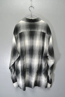 WACKO MARIA OMBRE CHECK OPEN COLLAR SHIRT