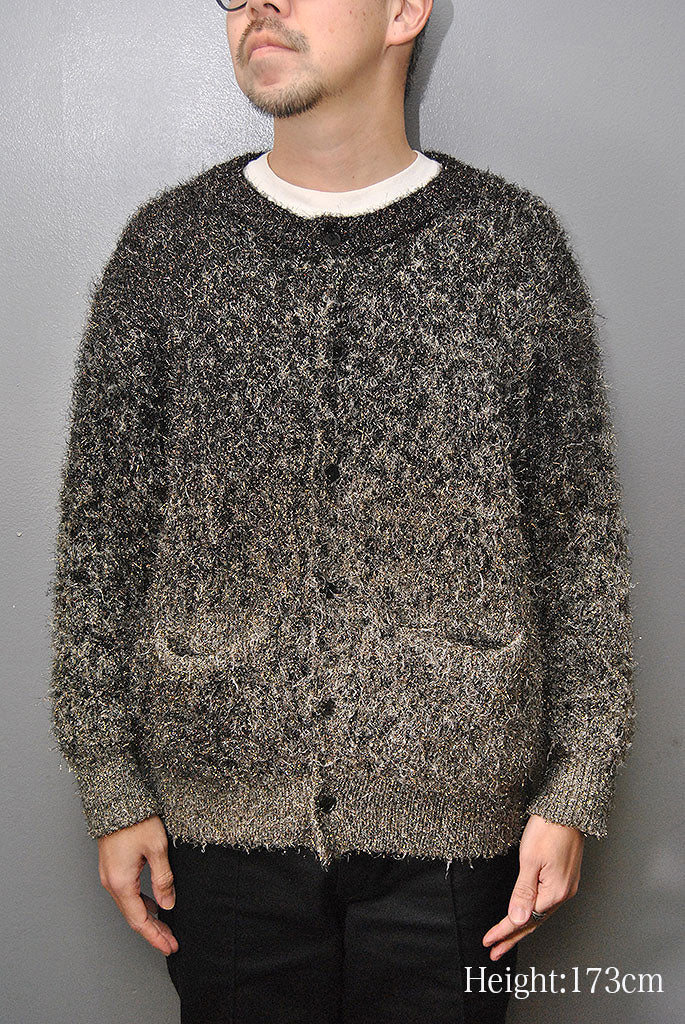 ssstein Glitter Fur Knit Gradation Cardigan