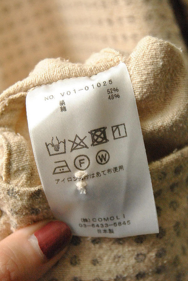 COMOLI S/C ドットスタンドカラージャケット