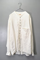 KAPITAL ガーゼリネンヘリンボン スタンドペニーシャツ