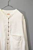 KAPITAL ガーゼリネンヘリンボン スタンドペニーシャツ