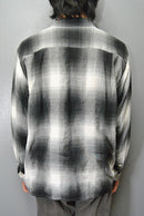 WACKO MARIA OMBRE CHECK OPEN COLLAR SHIRT