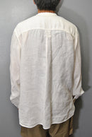 KAPITAL ガーゼリネンヘリンボン スタンドペニーシャツ