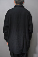 COMOLI カシミア和紙ハーフジップシャツ