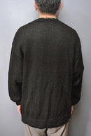 COMOLI ブラックアルパカ クルーネックニット