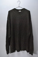 COMOLI ブラックアルパカ クルーネックニット