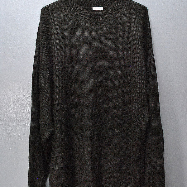 COMOLI ブラックアルパカ クルーネックニット COMOLI ブラックアルパカ クルーネックニット