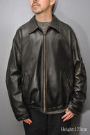 COMOLI レザー ジップブルゾン