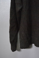 COMOLI ブラックアルパカ クルーネックニット