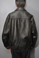 COMOLI レザー ジップブルゾン