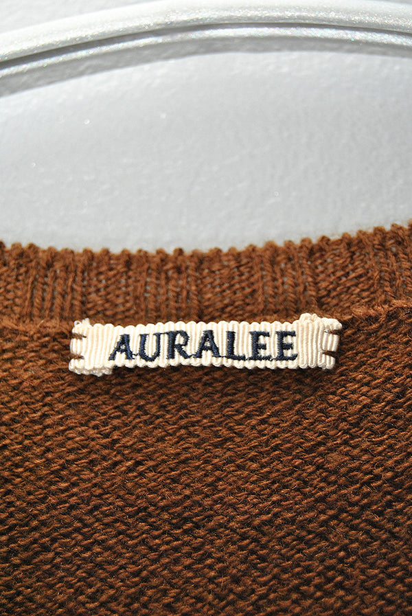 AURALEE UNEVEN WOOL CORD KNIT P/O