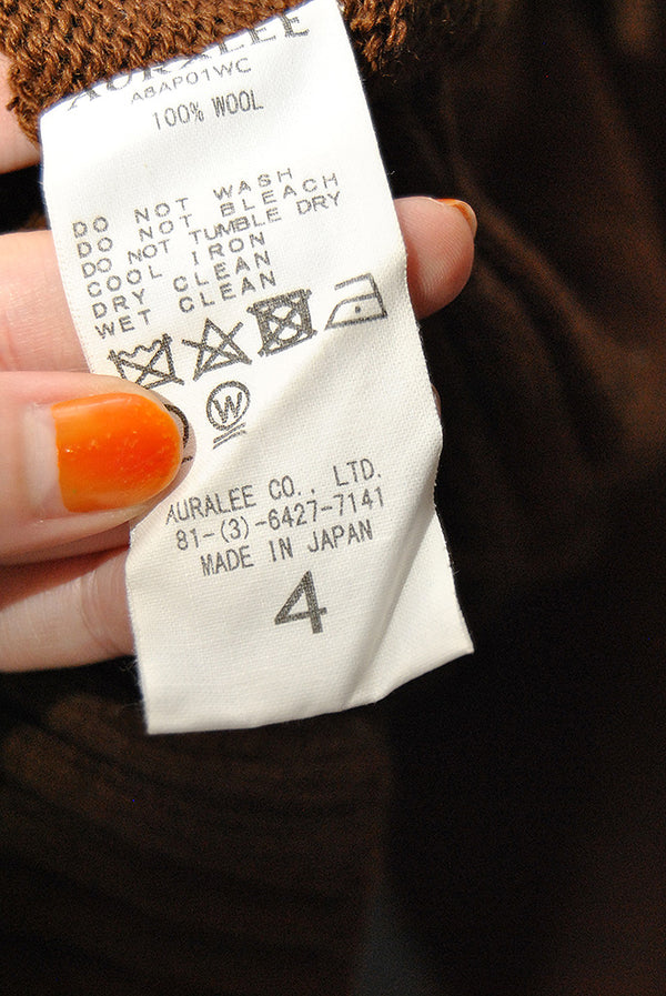 AURALEE UNEVEN WOOL CORD KNIT P/O