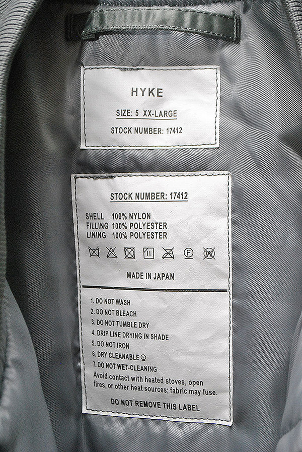 HYKE TYPE MA-1 JACKET